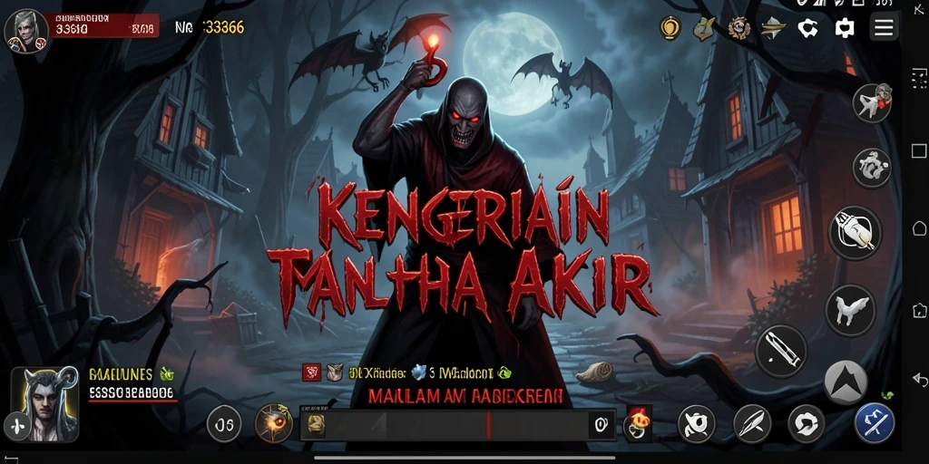 Screenshot menegangkan dari gameplay kengerian 333666.