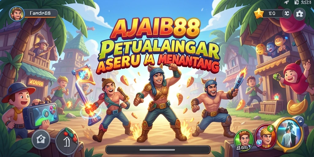 Tampilan gameplay AJAIB88 dengan aksi seru dan warna-warni.
