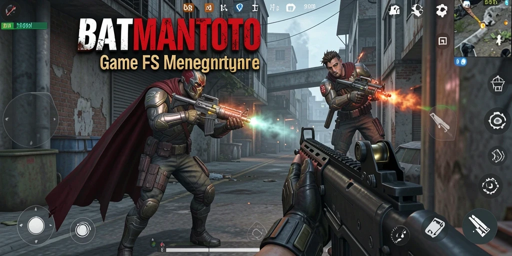 Tangkapan layar utama BATMANTOTO menunjukkan aksi pertempuran yang seru di gameplay FPS.