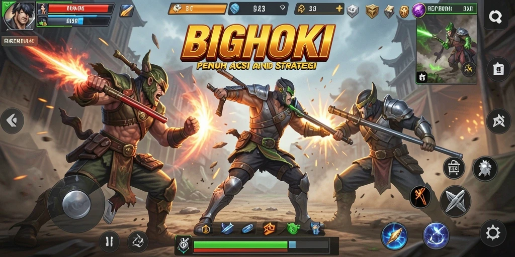 Tampilan gameplay BIGHOKI yang memukau dan penuh aksi.
