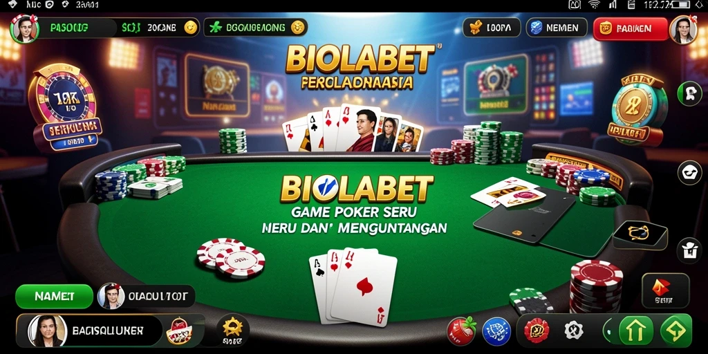 Tampilan gameplay Poker yang seru dan mendebarkan di BIOLABET.