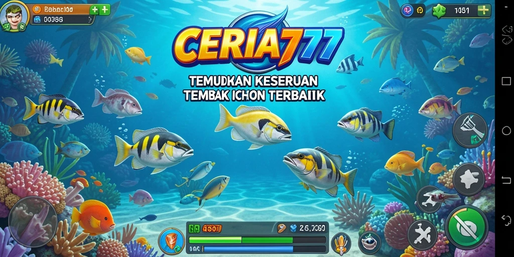 Screenshot CERIA777 menunjukkan aksi seru menangkap ikan.