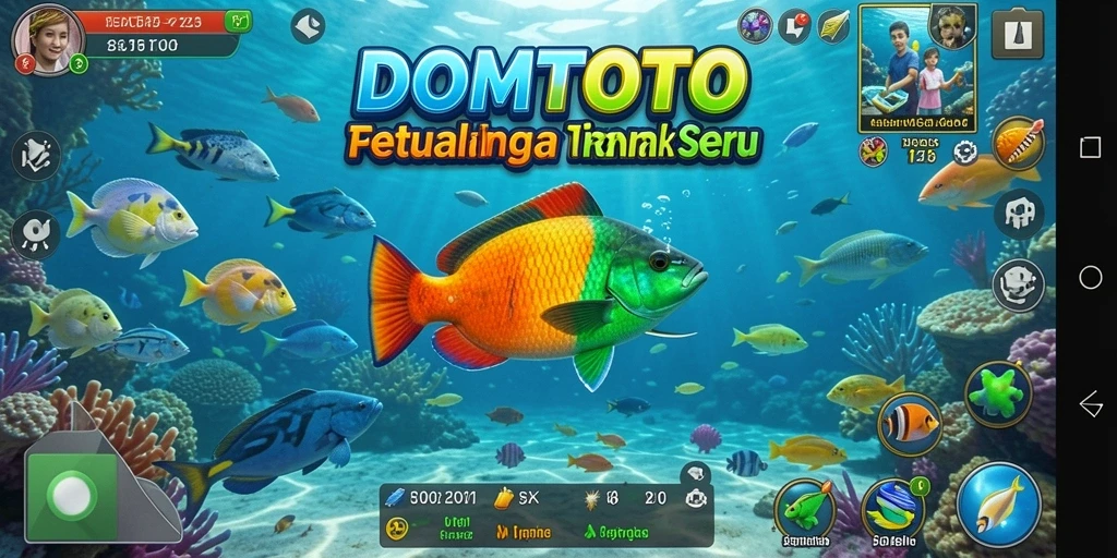 Tampilan gameplay seru menembak ikan di DOMTOTO.