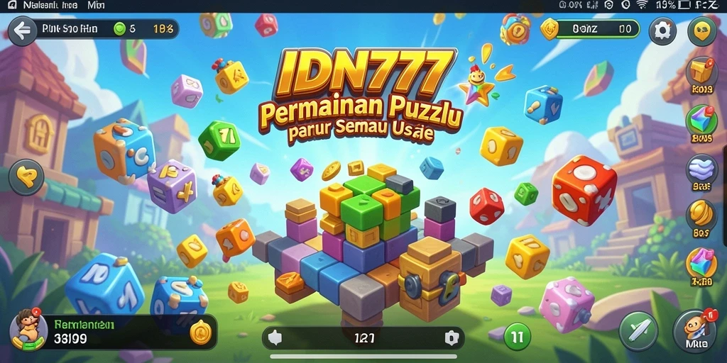 Tampilan gameplay IDN777 yang penuh warna dan menantang.