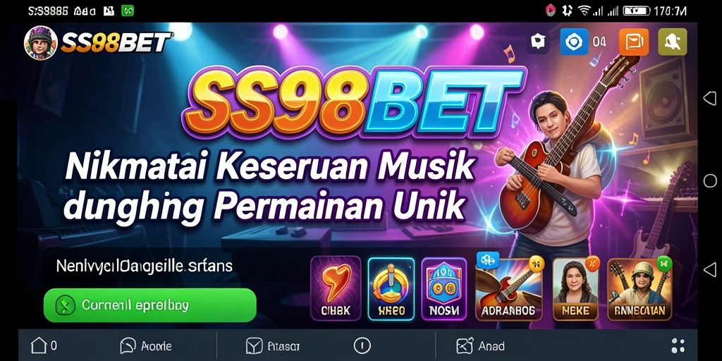 Tampilan gameplay SS88BET yang menyerupai pengalaman bermain musik nyata.
