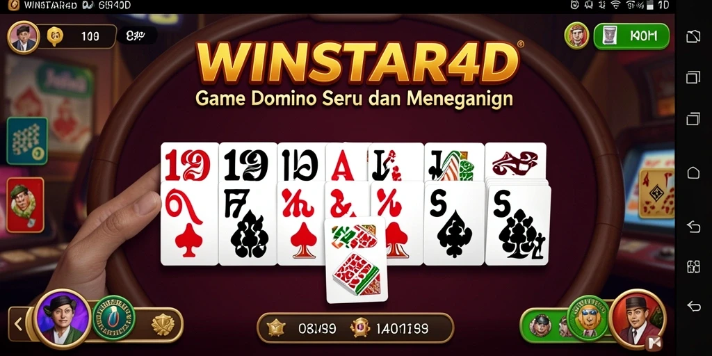 Tampilan gameplay seru dalam WINSTAR4D yang menampilkan permainan Domino.