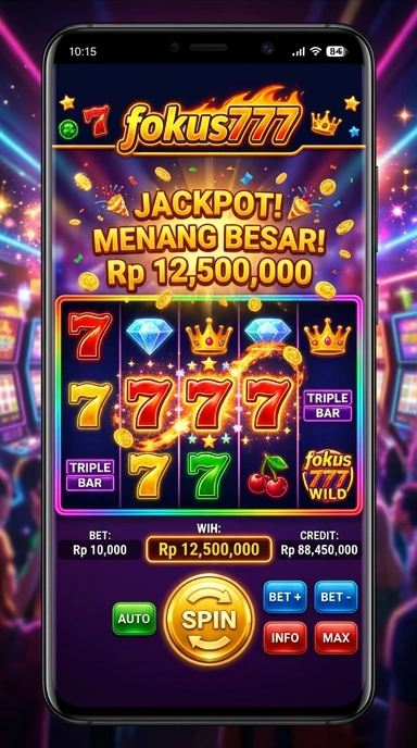 Tampilan utama aplikasi fokus777 dengan berbagai kategori aplikasi.